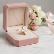 18k Gold Overlay Four-Leaf Clover Certified Moissanite Necklaces-Black Diamonds New York