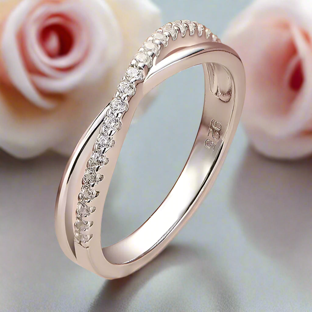 Brilliant Diamond Stackable Infinity Wedding Band-Black Diamonds New York