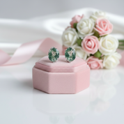 Elegant Natural Moss Agate Stud Earrings-Black Diamonds New York