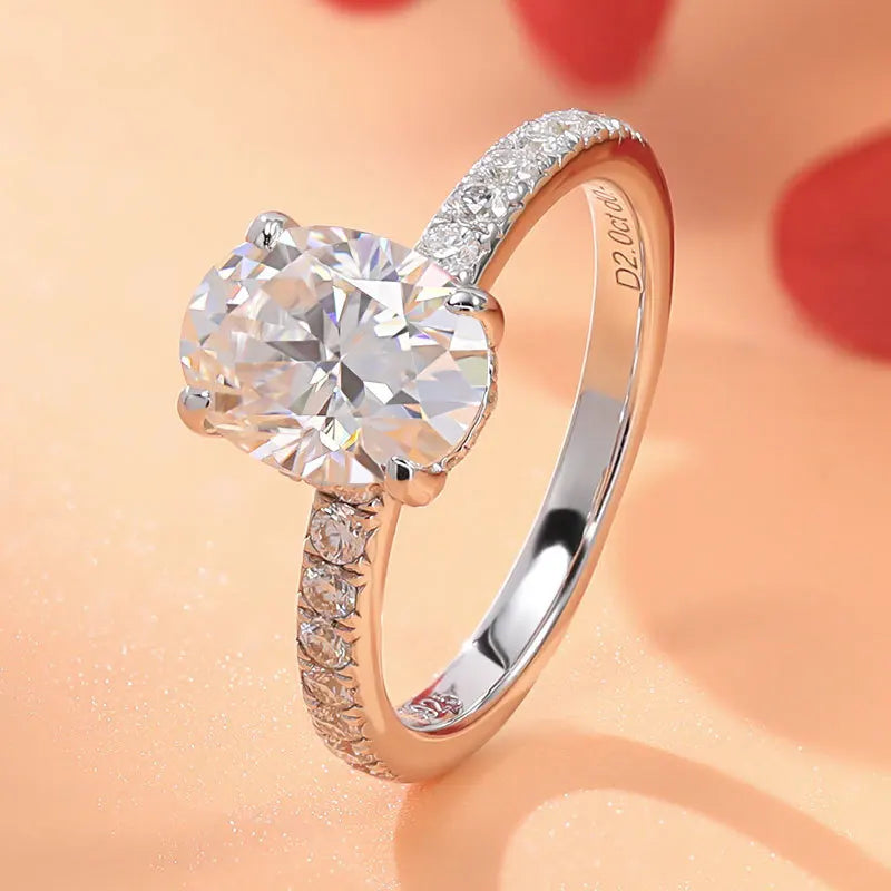 2.0 Ct Oval Cut Diamond Engagement Ring-Black Diamonds New York
