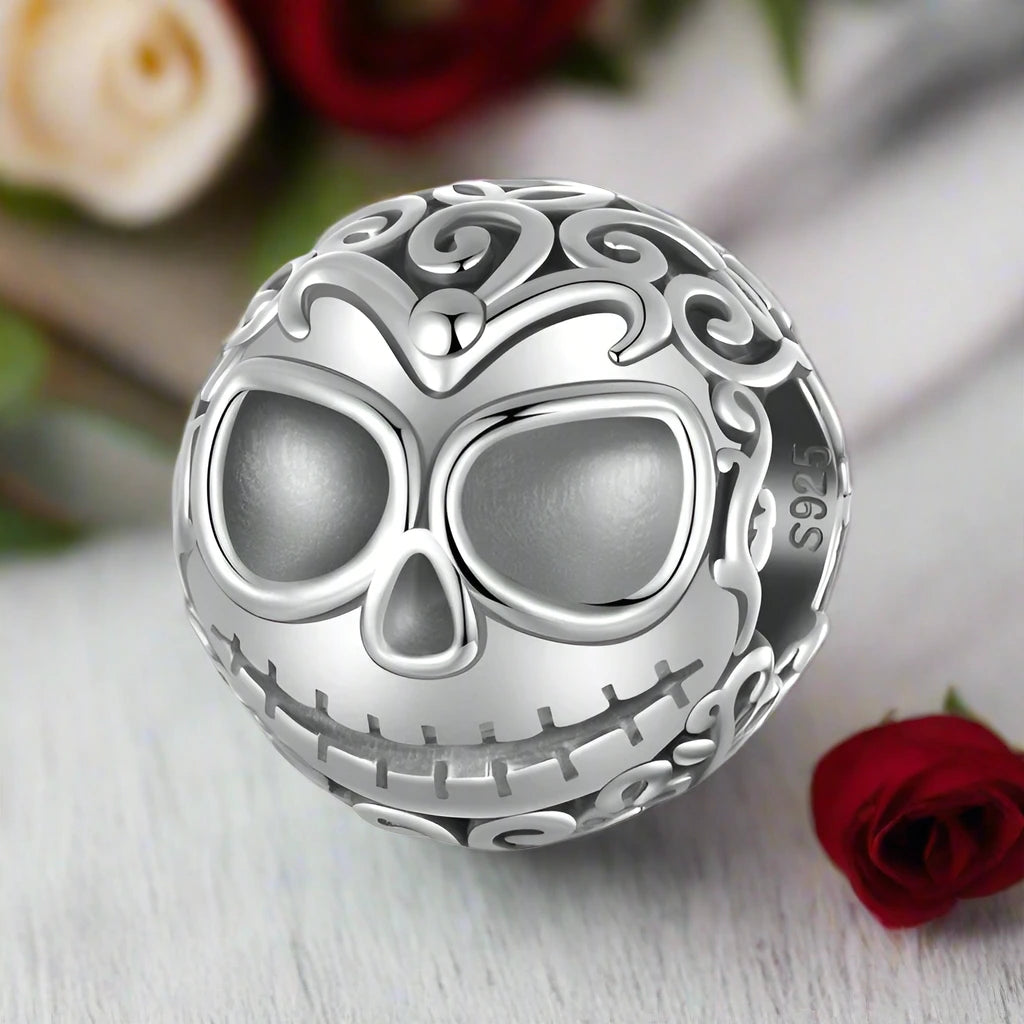 Vintage Skull and Dragon Eye Charm-Black Diamonds New York