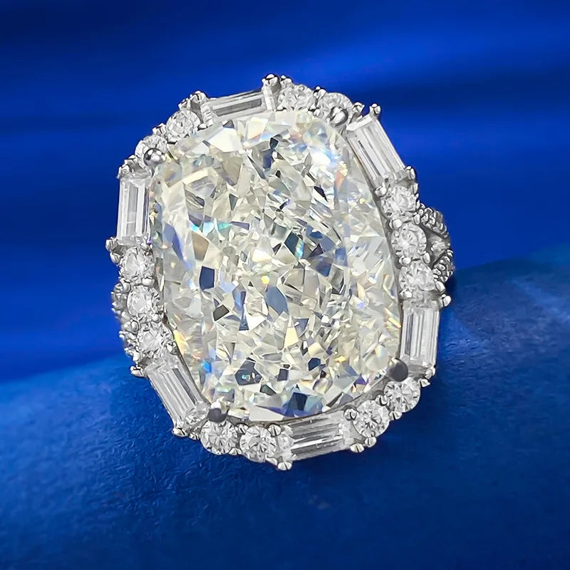 8.0 Ct Cushion Cut Moissanite Diamond Engagement Ring-Black Diamonds New York