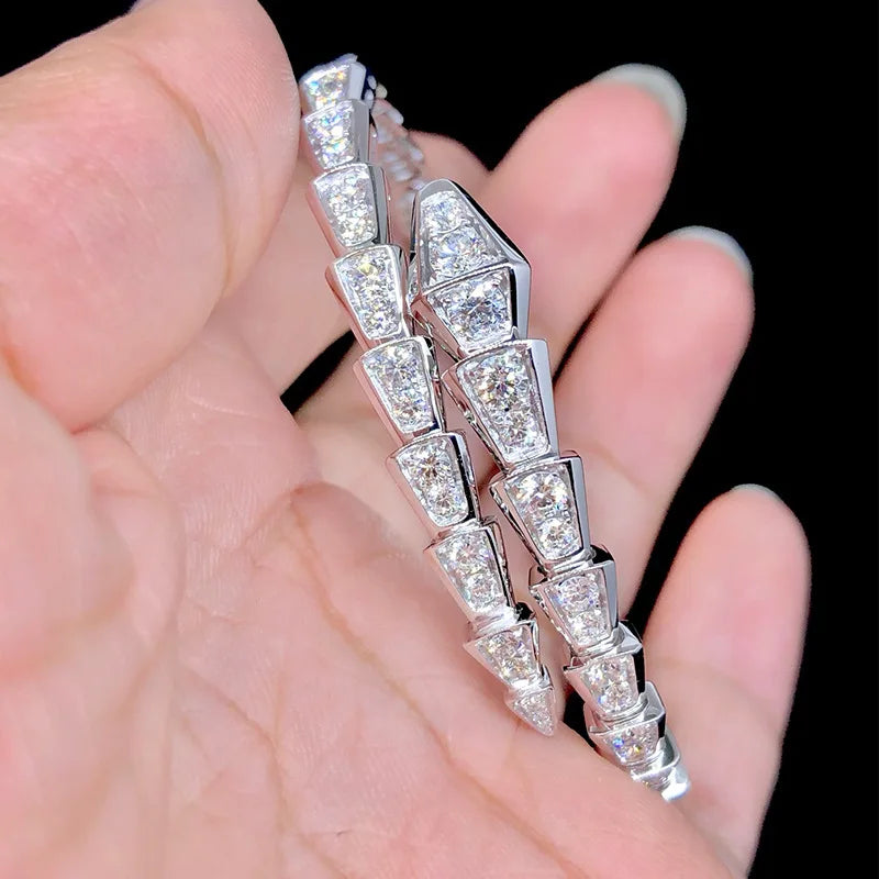Exquisite Round Cut Moissanite Bangle-Black Diamonds New York
