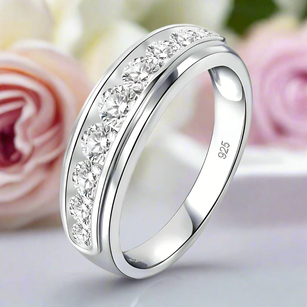 Elegant Round Cut Diamond Eternity Wedding Band-Black Diamonds New York