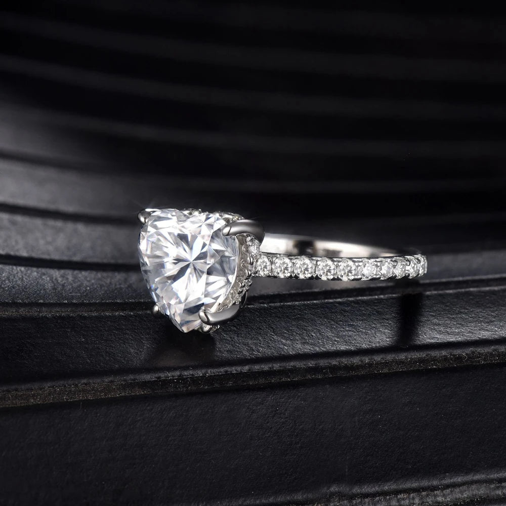 3.5 Ct Heart Cut Moissanite Diamond Engagement Ring-Black Diamonds New York