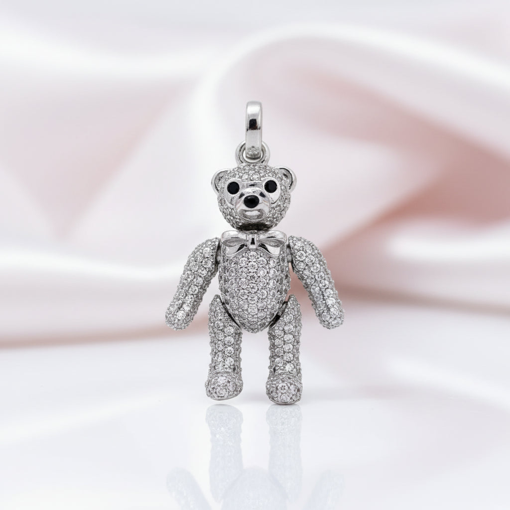 Punk Teddy Bear Pendant-Black Diamonds New York