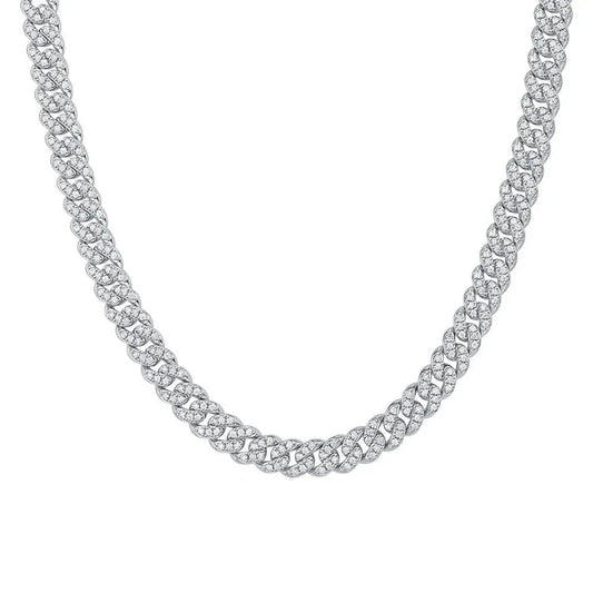 8.5 Ct Round Moissanite Diamond Necklace-Black Diamonds New York