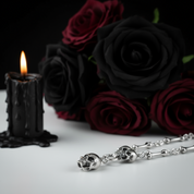 Retro Punk Skull Stick Bone Necklace-Black Diamonds New York