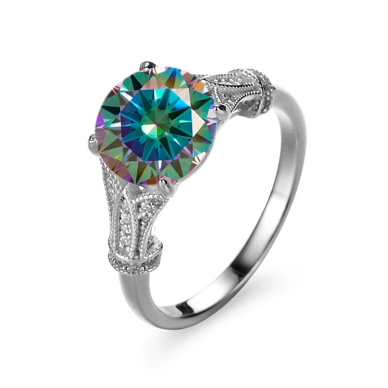 3.0 Ct Round-Cut Diamond Engagement Ring-Black Diamonds New York