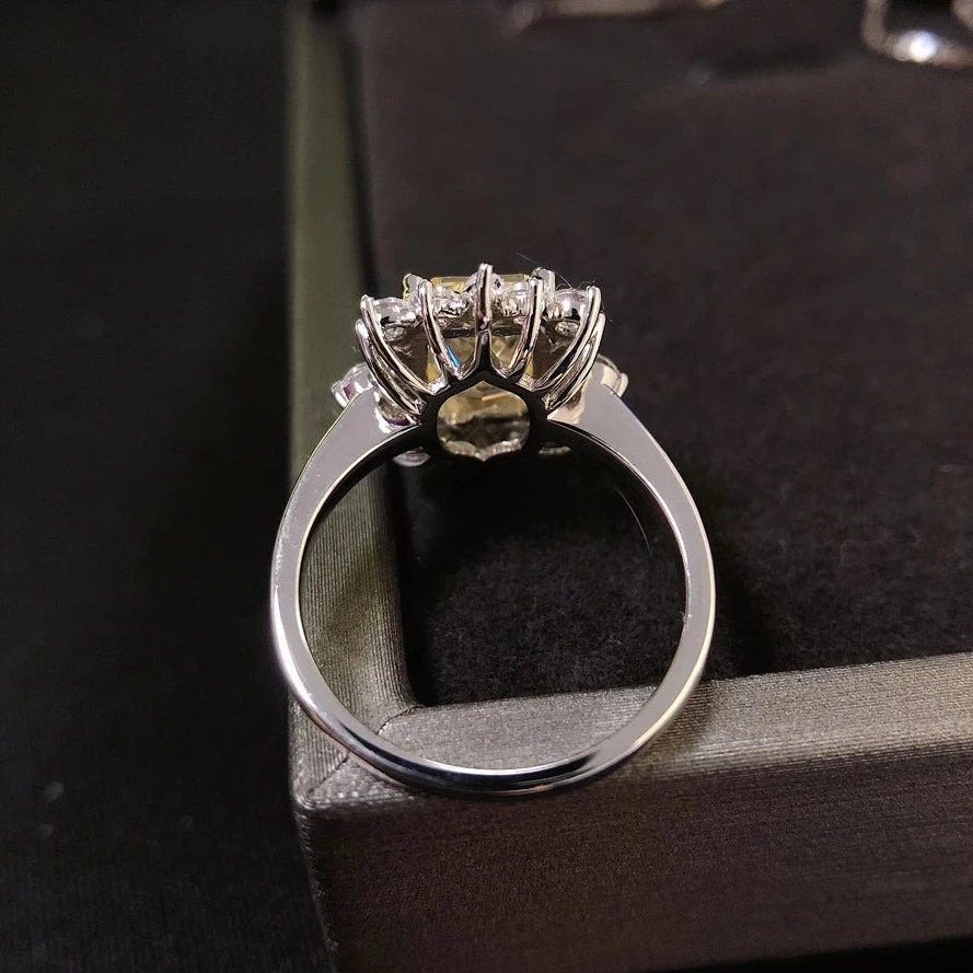 14k White Gold 3.0 Ct Blue Sapphire Diamond Engagement Ring-Black Diamonds New York