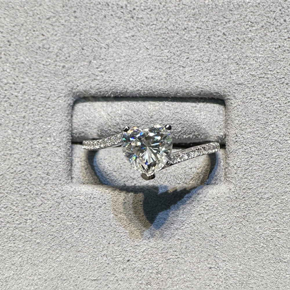 1.0 Ct Heart Cut Moissanite Diamond Engagement Ring-Black Diamonds New York