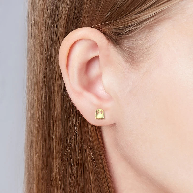 Asymmetric Little Devil Stud Earrings-Black Diamonds New York