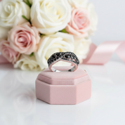 Infinity Pear-cut Black Spinel Ring-Black Diamonds New York