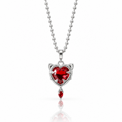 Sweet and Versatile Heart-shaped Cat Pendant-Black Diamonds New York