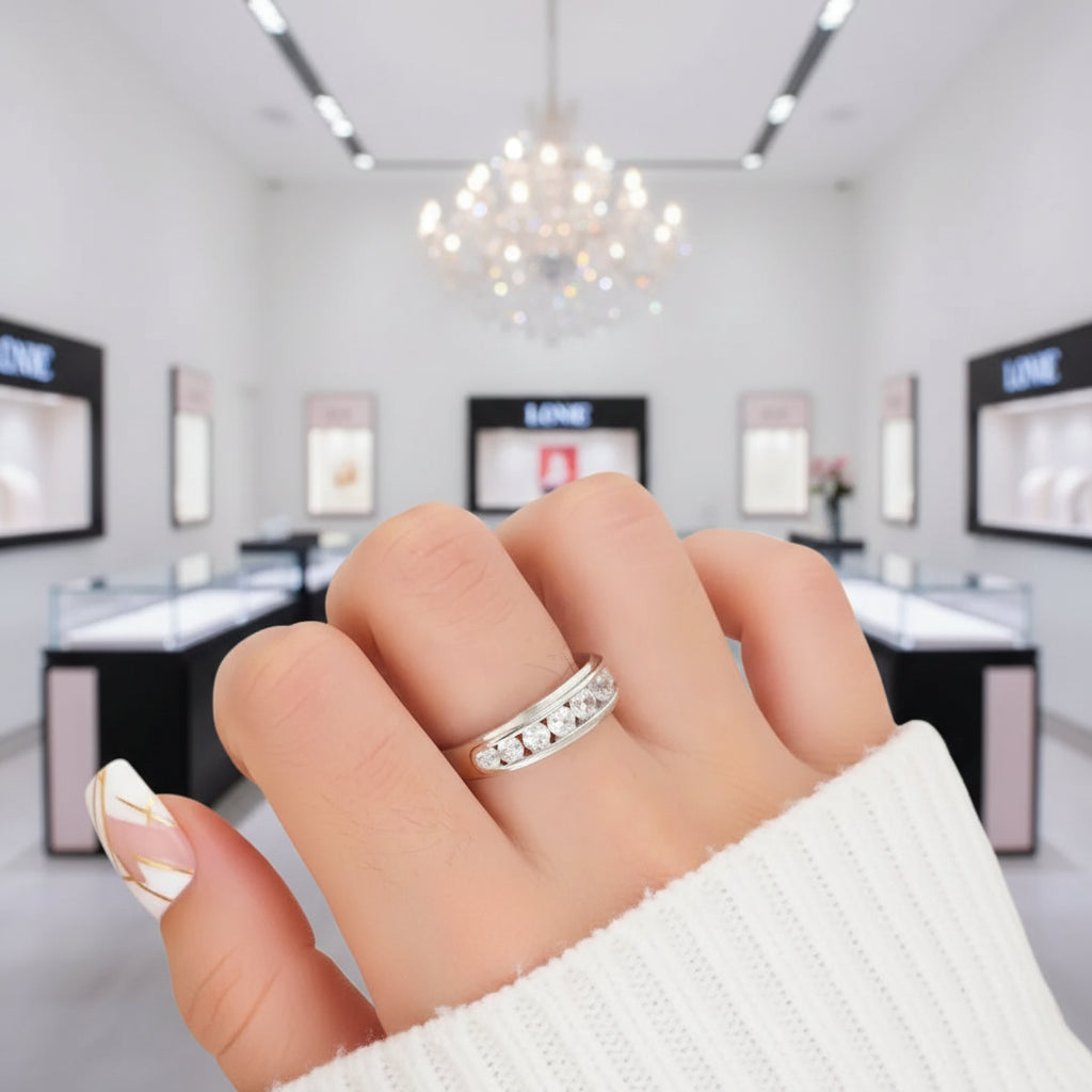 Elegant Round Cut Diamond Eternity Wedding Band-Black Diamonds New York