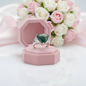 Moss Agate Vintage Style Ring-Black Diamonds New York