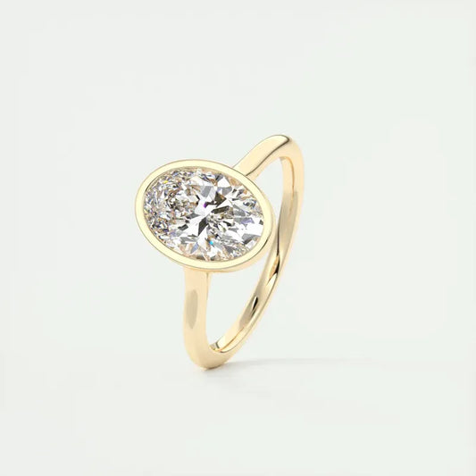 Oval Cut EVN Diamond Solitaire Engagement Ring-Black Diamonds New York
