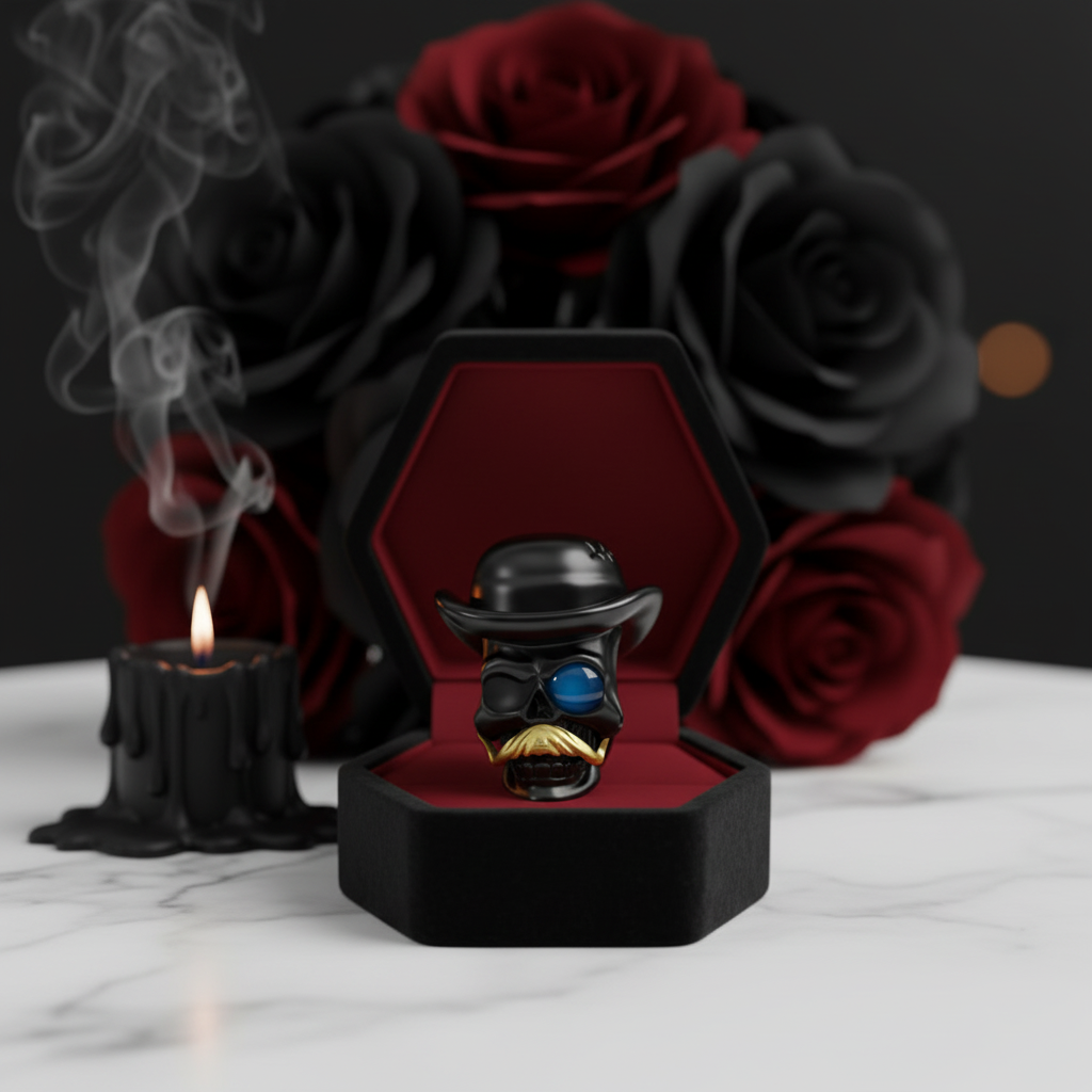 Sacrificial Ghost Rock Skull Charm Series-Black Diamonds New York