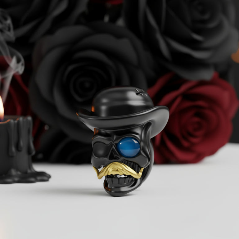 Sacrificial Ghost Rock Skull Charm Series-Black Diamonds New York