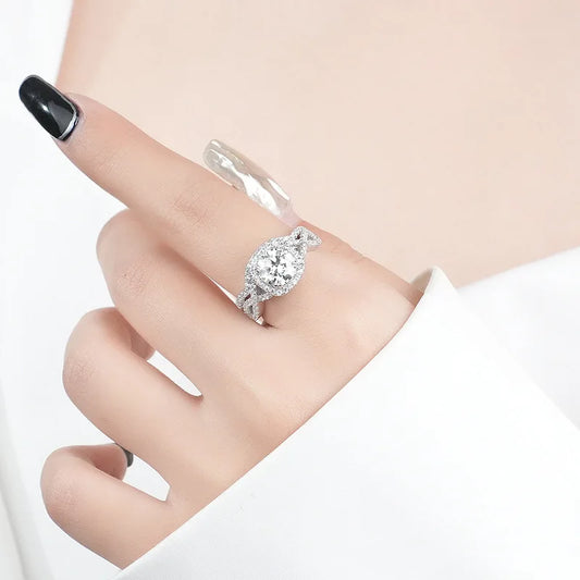1.5 Ct Round Cut Diamond Halo Engagement Ring Set-Black Diamonds New York