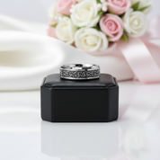 Where Love Never Ends- Celtic Triquetra Knot Men’s Band-Black Diamonds New York