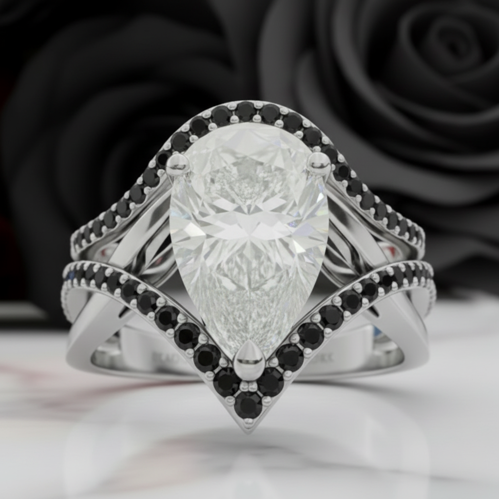VIP Dream Ring Set- Custom Request with Extra Band-Black Diamonds New York