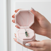 Natural Moss Agate Pendant Necklace-Black Diamonds New York