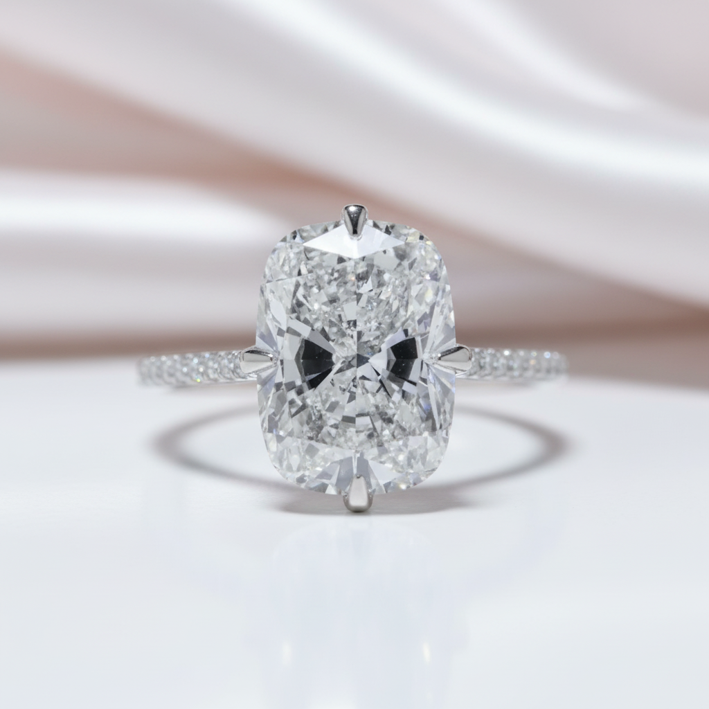 5ct Cushion Cut Diamond Option Engagement Ring-Black Diamonds New York