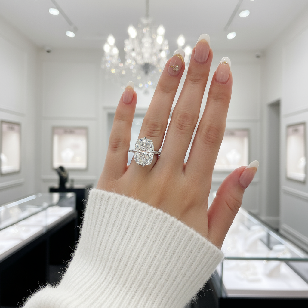 5ct Cushion Cut Diamond Engagement Ring-Black Diamonds New York