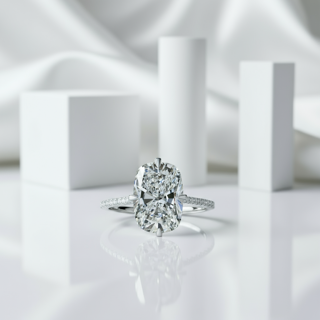 5ct Cushion Cut Diamond Engagement Ring-Black Diamonds New York