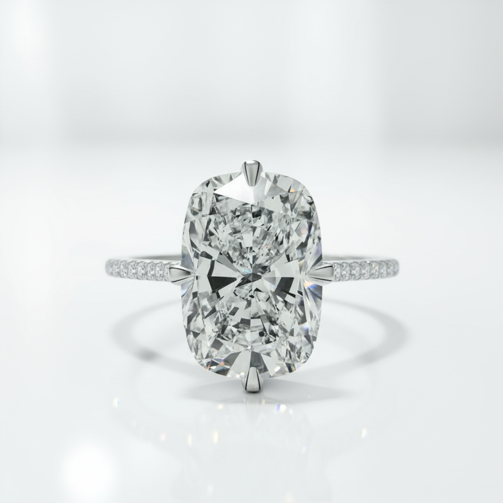 5ct Cushion Cut Diamond Option Engagement Ring-Black Diamonds New York