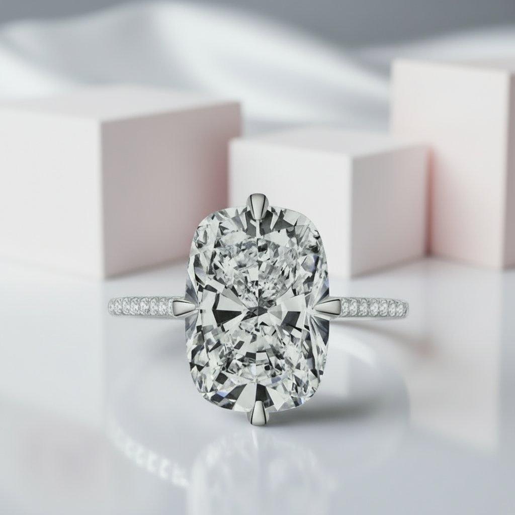 5ct Cushion Cut Diamond Engagement Ring-Black Diamonds New York