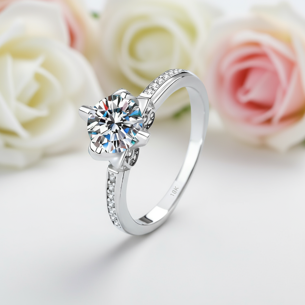 Iris Bud Shape Setting Diamond Ring-Black Diamonds New York