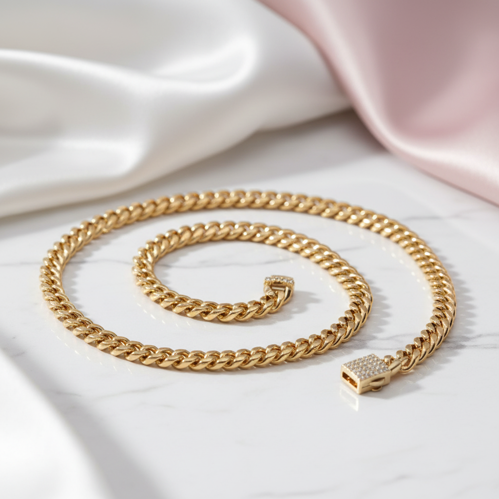 Men's Miami Cuban Link Chain Necklace-Black Diamonds New York