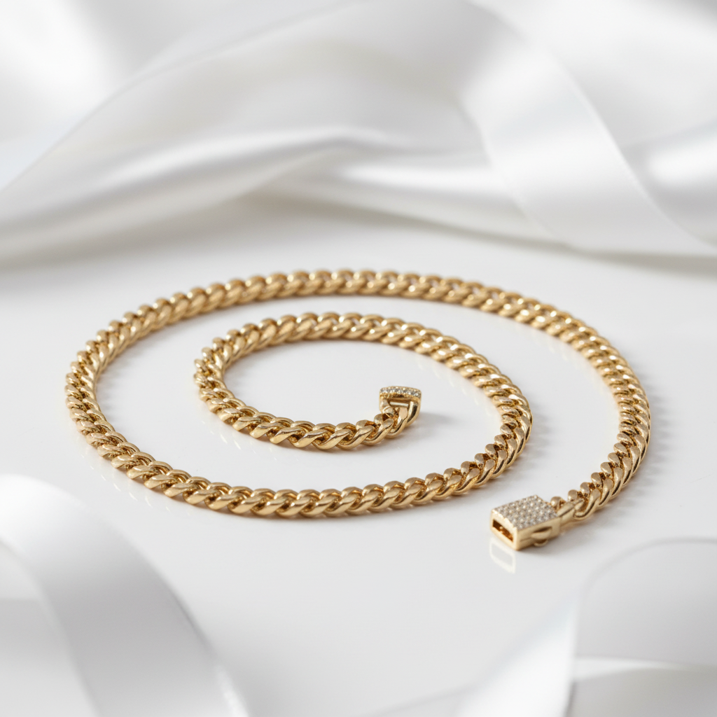 Men's Miami Cuban Link Chain Necklace-Black Diamonds New York