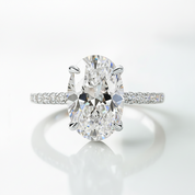 Classic Oval-cut Diamond Option White Gold Engagement Ring-Black Diamonds New York