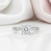 Twist 1.25ct Round Cut Diamond Promise Ring-Black Diamonds New York