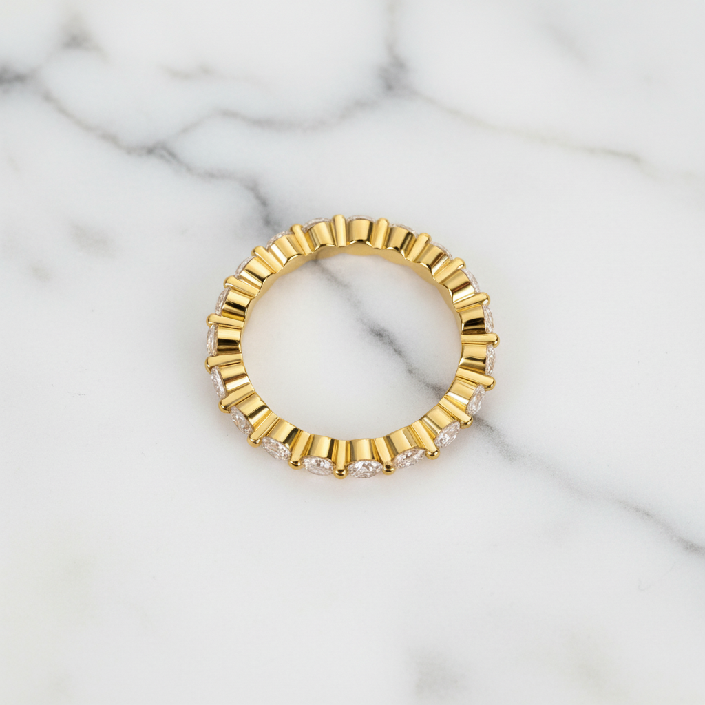 Yellow Gold Women's Stackable Wedding Band Set-Black Diamonds New York