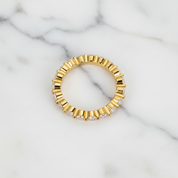 Yellow Gold Women's Stackable Wedding Band Set-Black Diamonds New York