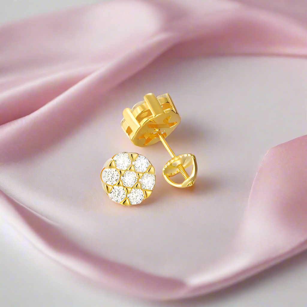 Diamond D Color Round Earrings-Black Diamonds New York