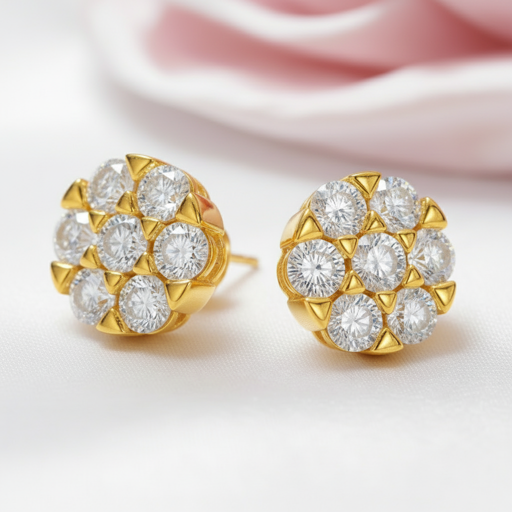 Diamond D Color Round Earrings-Black Diamonds New York