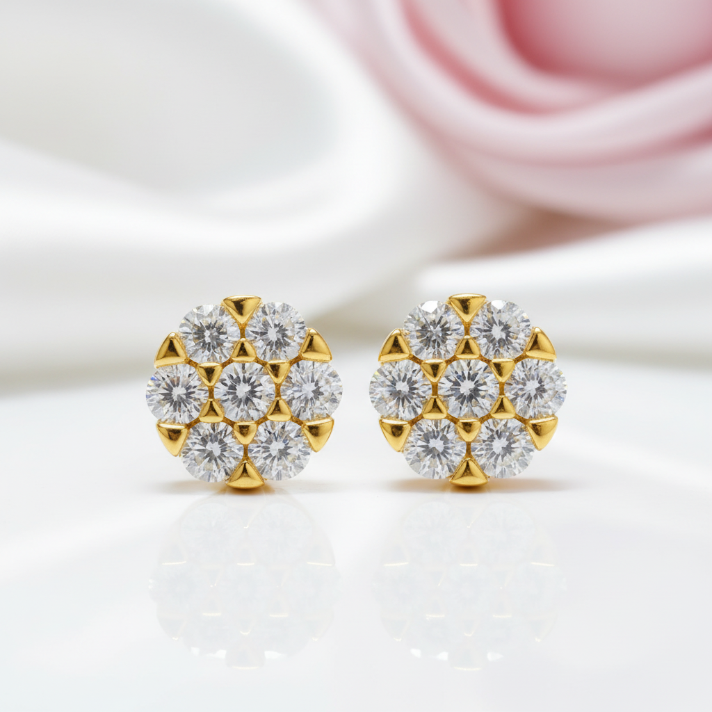 Diamond Option D Color Round Earrings-Black Diamonds New York
