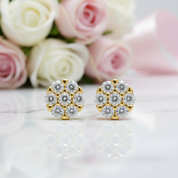Diamond D Color Round Earrings-Black Diamonds New York