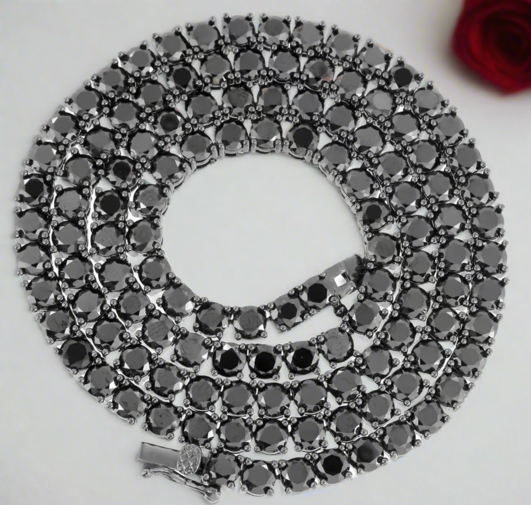 5mm Black Diamond Unisex Gothic Necklace-Black Diamonds New York