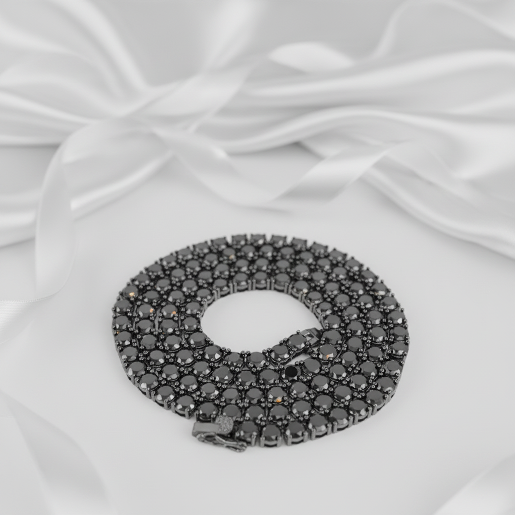 5mm Black Diamond Option Unisex Gothic Necklace-Black Diamonds New York