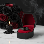 Men's Titanium Wedding Band with Bible Verse-Black Diamonds New York