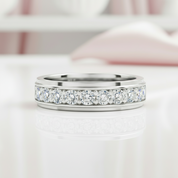 Two Tone Brilliant Round Cut Men's Ring Band-Black Diamonds New York