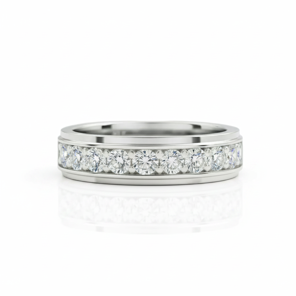 Brilliant Round Cut Diamond Option Men's Ring Band-Black Diamonds New York