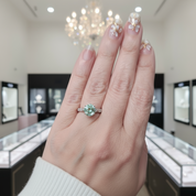 1.0ct Round Diamond Retro Engagement Ring-Black Diamonds New York