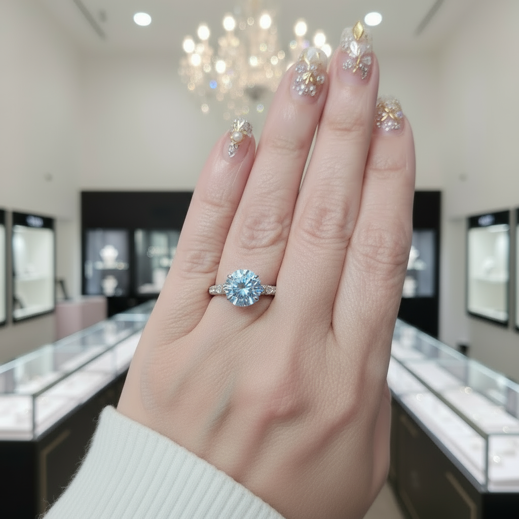 1.0ct Round Diamond Retro Engagement Ring-Black Diamonds New York